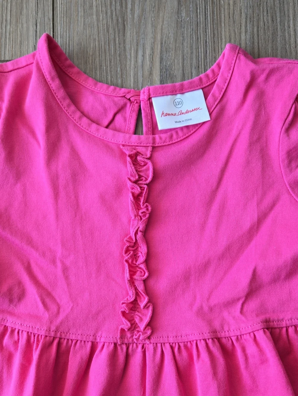 Hanna Andersson Hot Pink Tiered Cotton Long Sleeve Dress